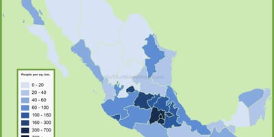 மக்கள் தொகை அடர்த்தி வரைபடம் மெக்ஸிக்கோ