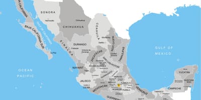 வரைபடம் மெக்ஸிக்கோ மாகாணங்களில்