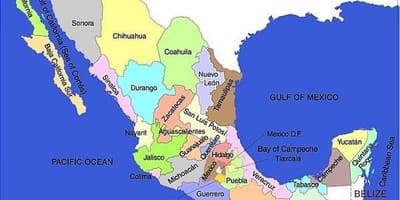 தெற்கு மெக்ஸிக்கோ வரைபடம்