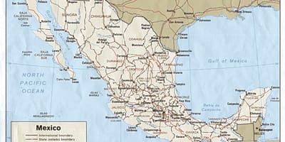 வடக்கு மெக்ஸிக்கோ வரைபடம்